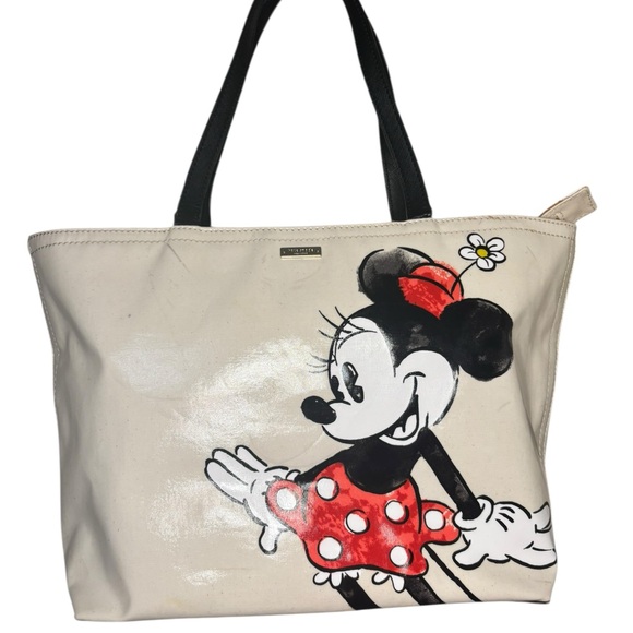 Kate Spade x Disney Minnie Mouse Tote Storybook Lining Cream Canvas - Picture 7 of 15